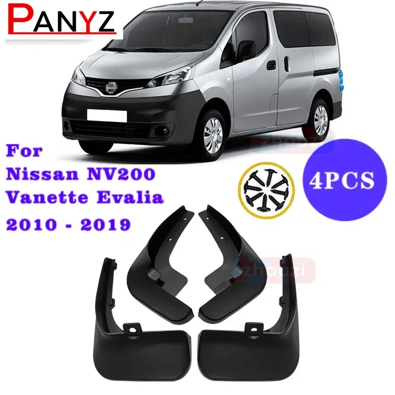 Set Molded MudFlaps Mud Flaps Mudguards Splash Guards Fender Dirty Guards Front Rear For Nissan NV200 Vanette Evalia 2010 - 2019