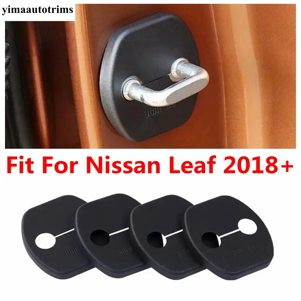 

Car Door Lock Cap Protector Decoration Cover Trim Fit For Nissan Leaf 2018 - 2022 Black Plastic Interior Accessories