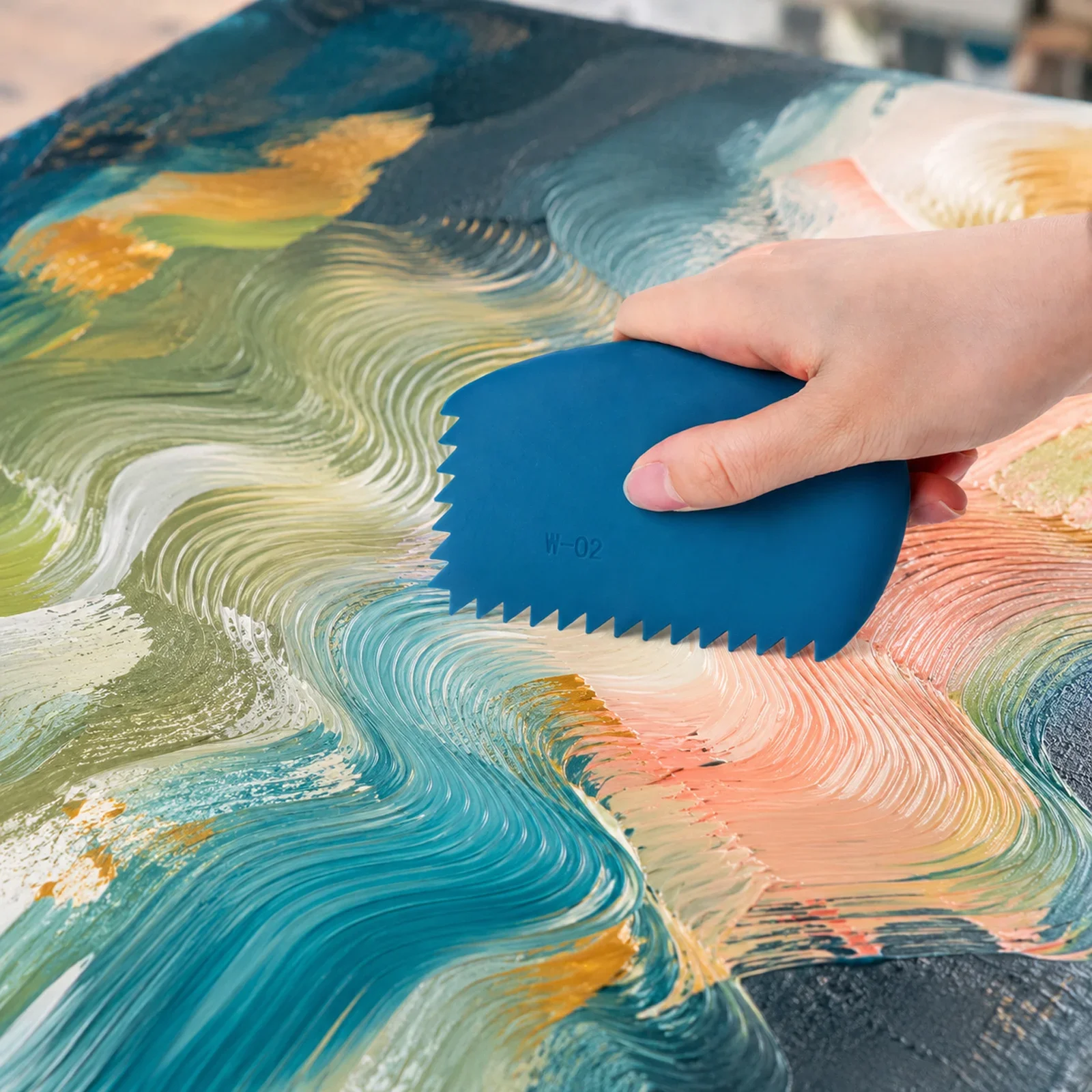 Flexible Silicone Wedge Tools for Oils,Acrylics,Clays,Encaustics Heat-Resistant Art Supplies for Texturizing and Moving Paints