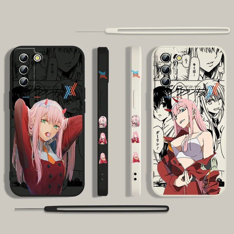 DARLING In The FRANXX Phone Case For Samsung Galaxy S24 S23 S22 S21 S20 Pro FE Plus Ultra Liquid Left Rope Cover