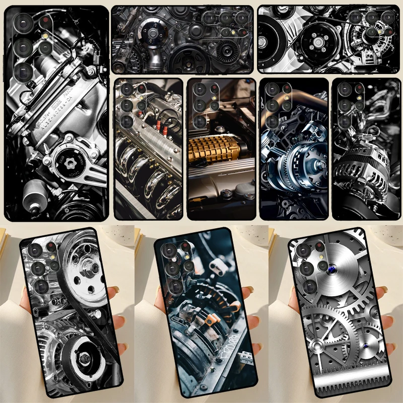 Mechanical Engines Case For Samsung Galaxy S23 S21 Ultra S20 FE S8 S9 S10 Note 10 Plus Note 20 S22 Ultra Cover