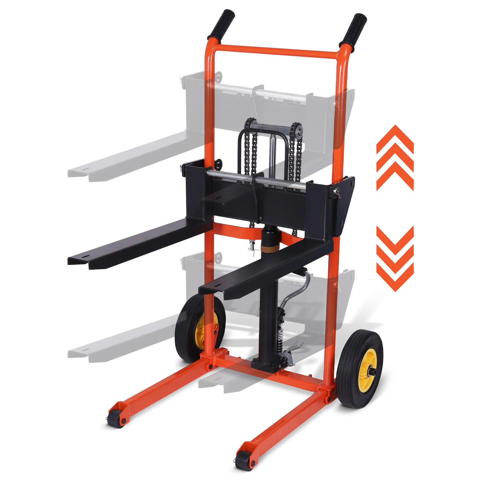 Hydraulic Material Lift Pallet Truck Alloy Steel Manual Forklift Pallet Stacker for Construction Warehousing and DIY Projects