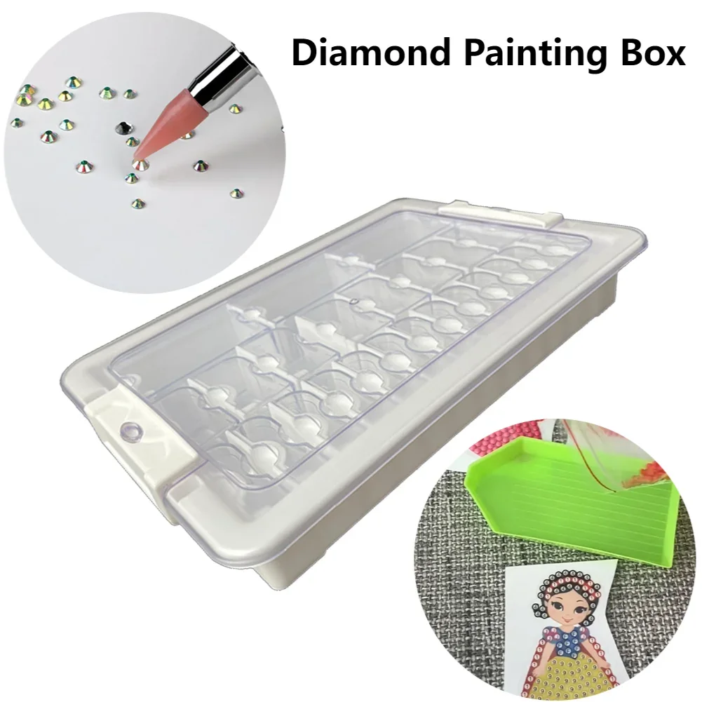 

9/15/21/24/26/39 Grids Diamond Art Portable Bead Storage Organizer Small Clear Embroidery Box for Diamond Painting Accessories