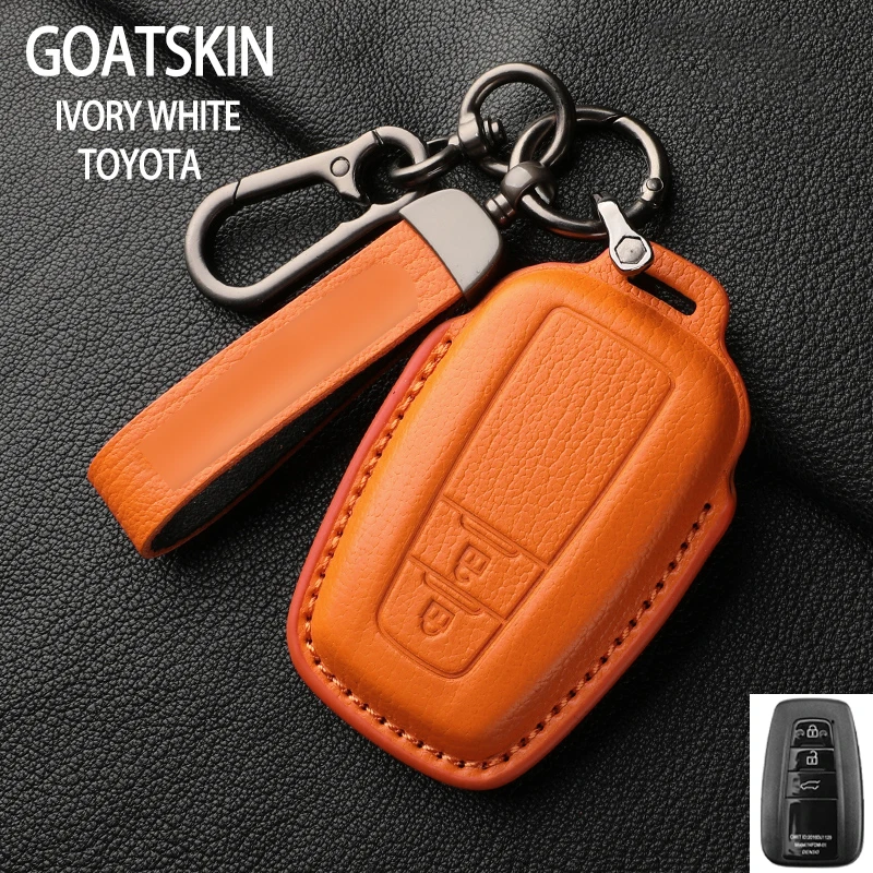 Funda de cuero para llave de TOYOTA, accesorios para llavero de Toyota C-HR, CHR, Prius, RAV 4, Camry, Corolla 2017, 2018, 2020, 2021, 2024