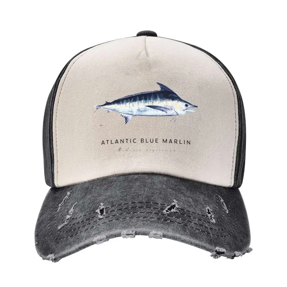 

Atlantic Blue Marlin Scientific Illustration, Watercolor, Fish, Ocean fish, billfish Baseball Cap summer hat Women's Beach Men's