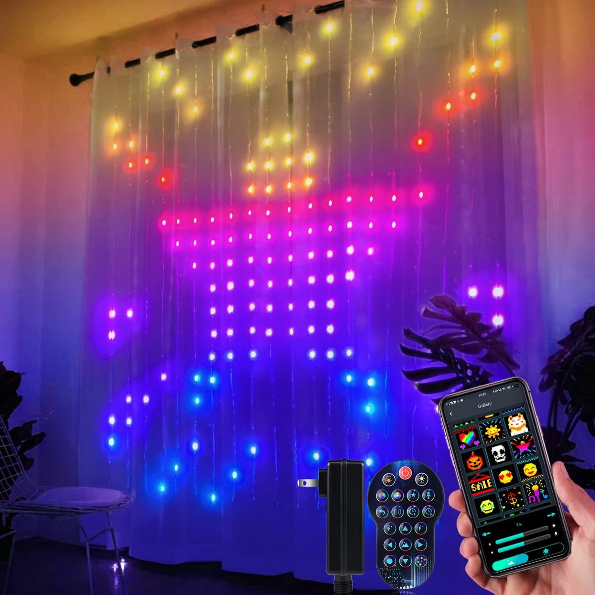 

Умная Bluetooth RGB полоса, гирлянда, экраны, сделай сам, интересная анимация, светодиодный занавес, реклама, праздничное украшение, лампа с логотипом