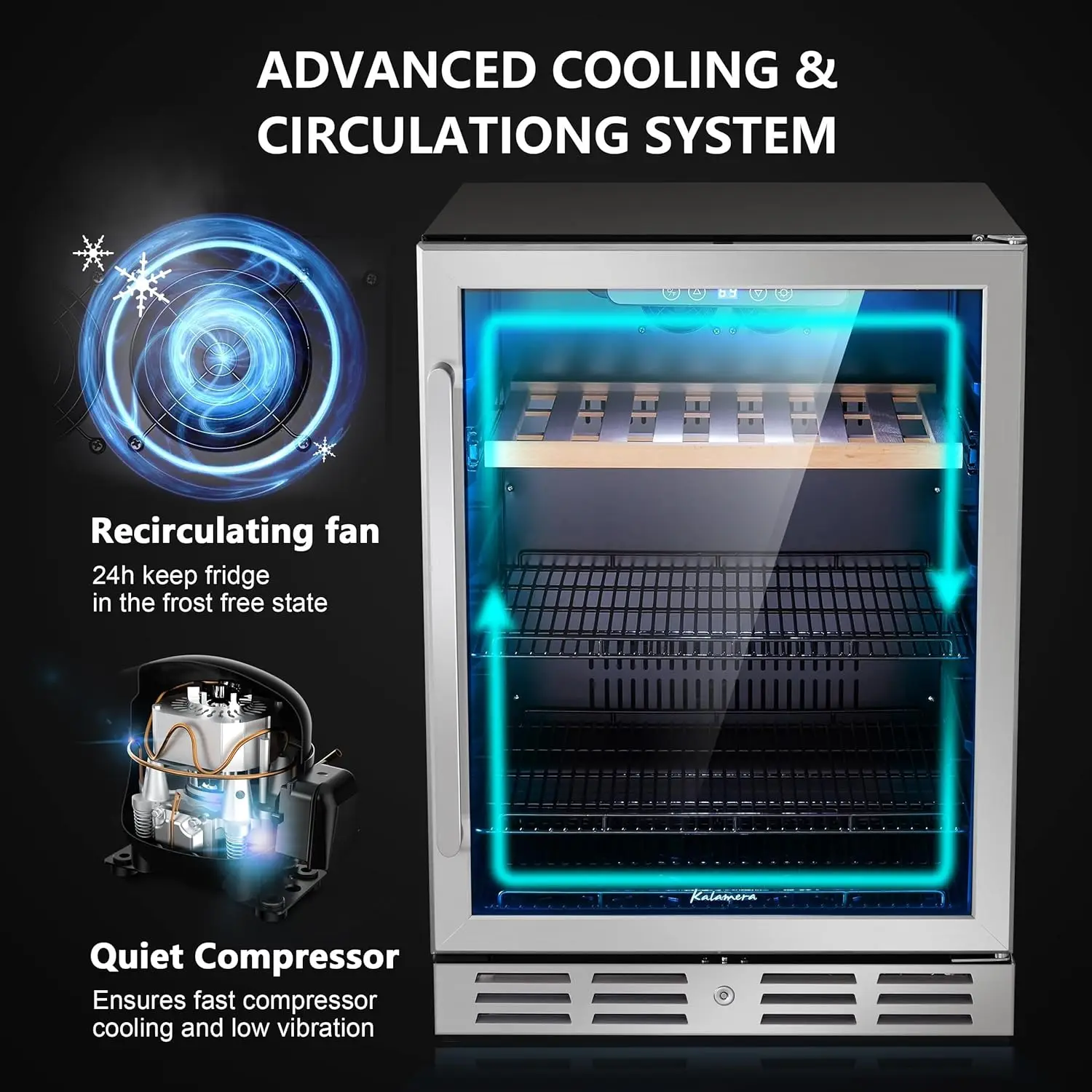 Mini Fridge 24” Beverage and Wine Cooler Built-in or Freestanding - 120 Cans & 16 Bottles Capacity Wine Refrigerator Co