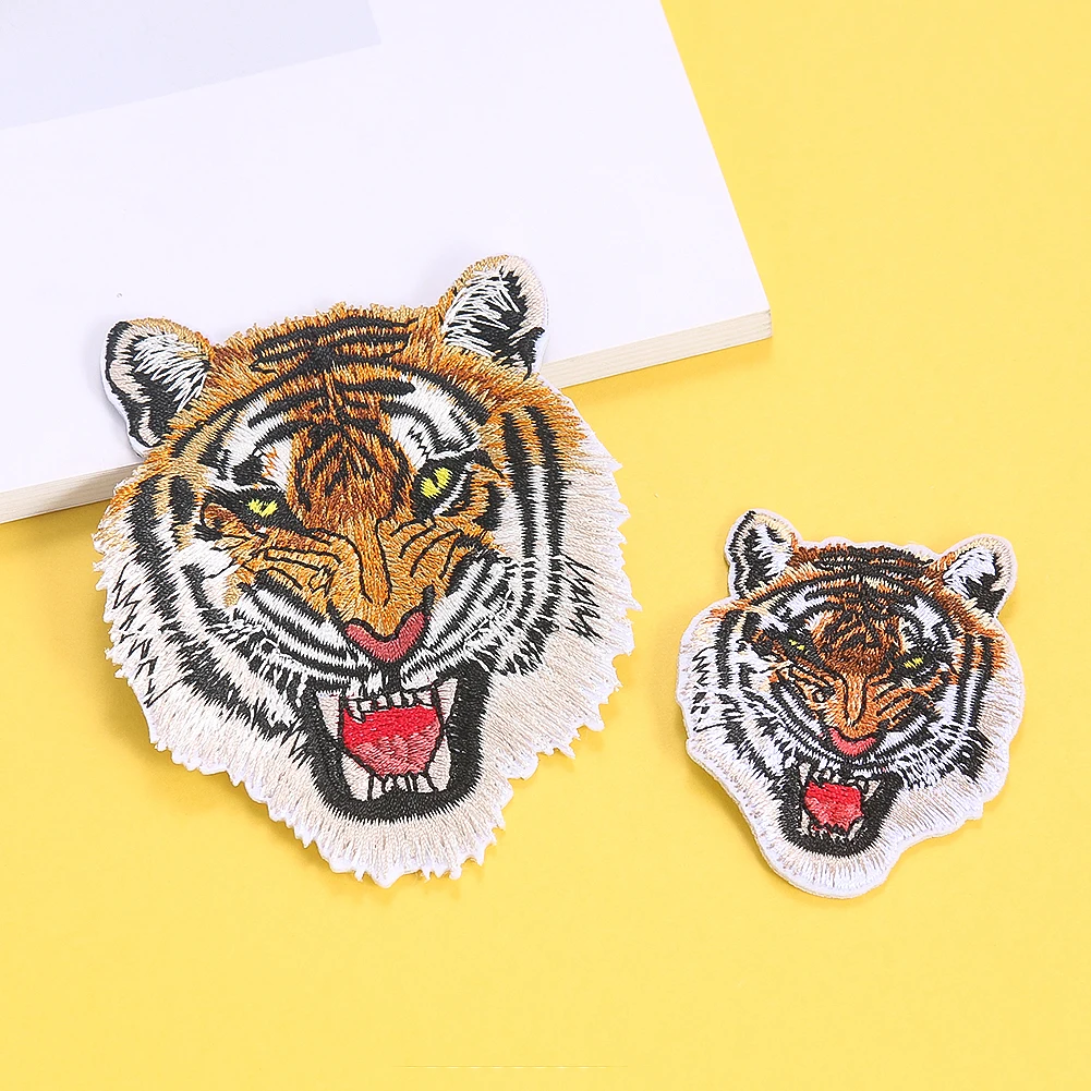 1 Piece Animal Tiger Embroidery Patches Ironing Applications for Military Army Stripes Clothes Iron on Clothing Applique Sticker