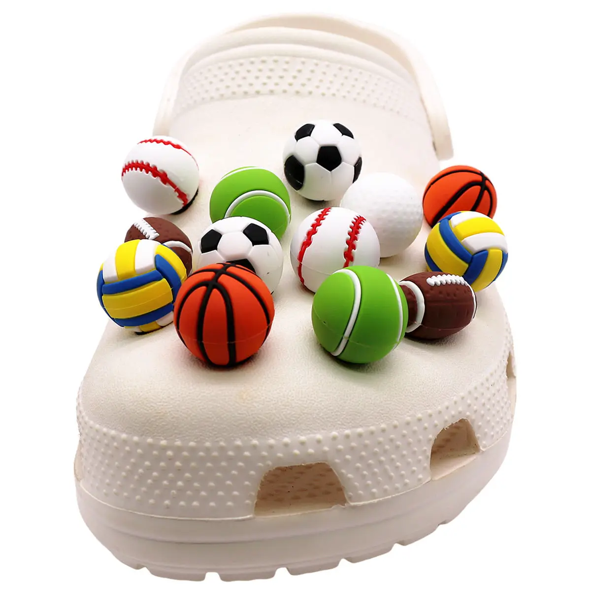 Hot 1pcs 3D Ball PVC Shoe Charms Accessories Basketball Football Shoe Accessory Fit Clogs Decorations Buckle Unisex Kids Gifts