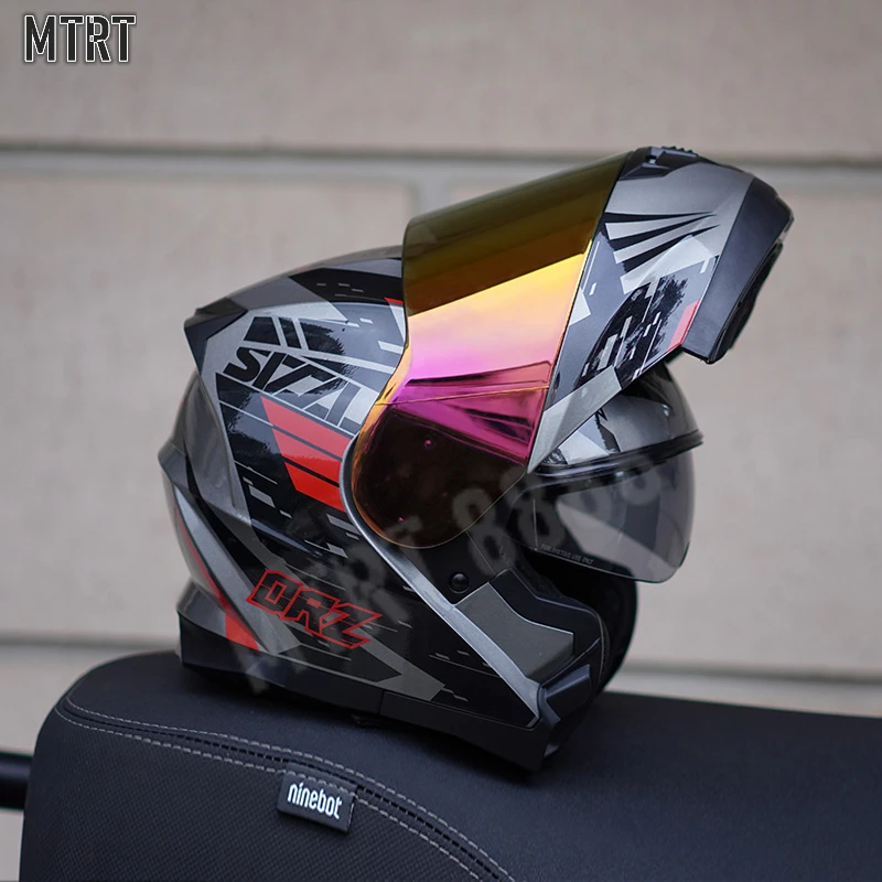 Orz Full Face Dual Visor Motorcycle Helmet Motocross Racing Scooter Modular Flip Up Helmets Casco Moto Capacete DOT Approved