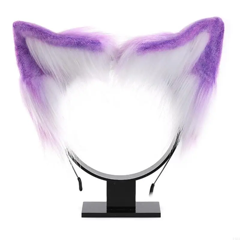 P88A 女の子手作り毛皮のような猫耳毛皮のような子猫パーティー衣装かわいい猫のコスプレ