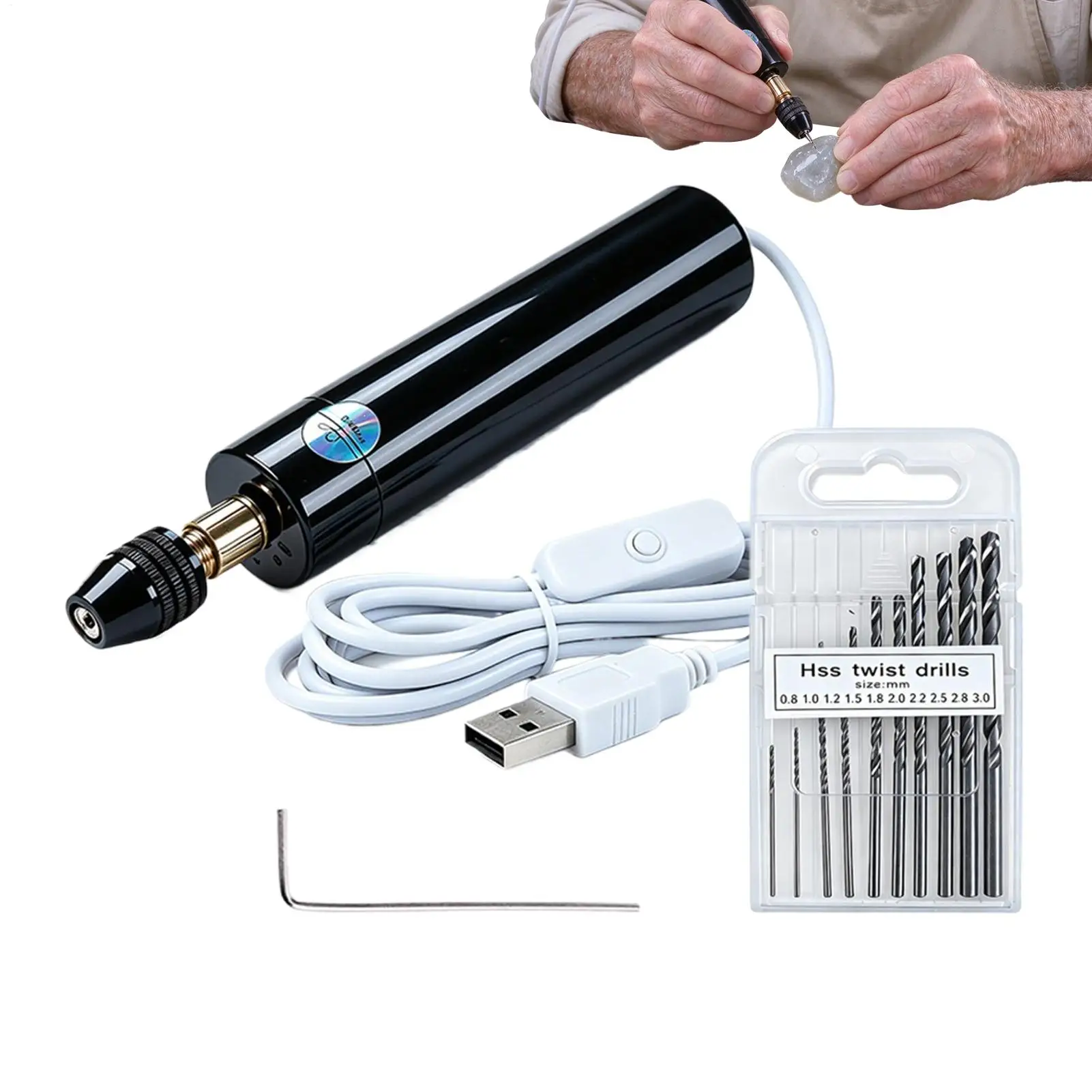 Mini Handheld USB Engraving Pen Mini Electric Dril DIY Hand Tools Plug And Play Etching Pen For Artists DIYers Beginners