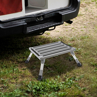 Portable Foldable Camping Stool,  Adjustable Height Support 330lbs RV Steps Stools for Camping, Travel, Fishing, Hiking, BBQ