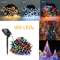 Solar Powered Lamp Fairy Strip Light Solar String Light 8 Modes 200 LED Outdoor Waterproof for Garden Decoration Christmas Garla