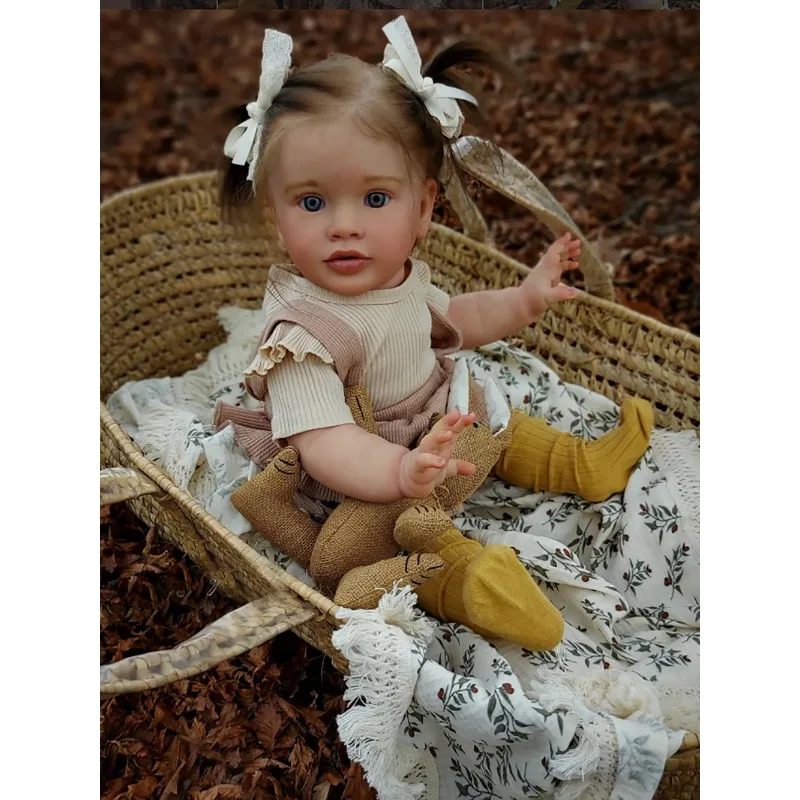 66CM Cotton Body Pippa Reborn Rooted Hair Girl Soft Silicone Vinyl Princess Lifelike Baby Doll Christmas Gift