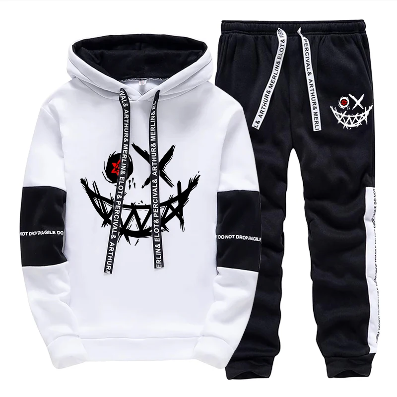 2025 New Arrival Men's Tracksuit Hooded Sweatshirt Sweatpants All Season Casual Sporty Jogger Suits Urban Fashion Hoodie Outfits