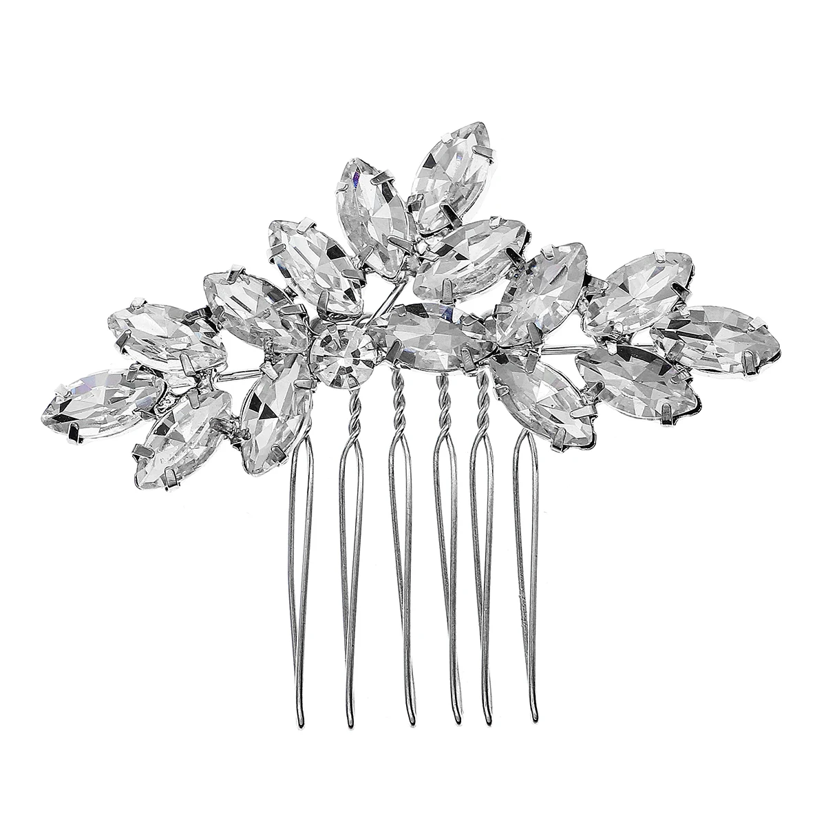 Silver Claw Chain Small Hair Comb Sparkling Crystal Hair Accessories For Women Princess Hairpin Headdress Bridesmaid Gift