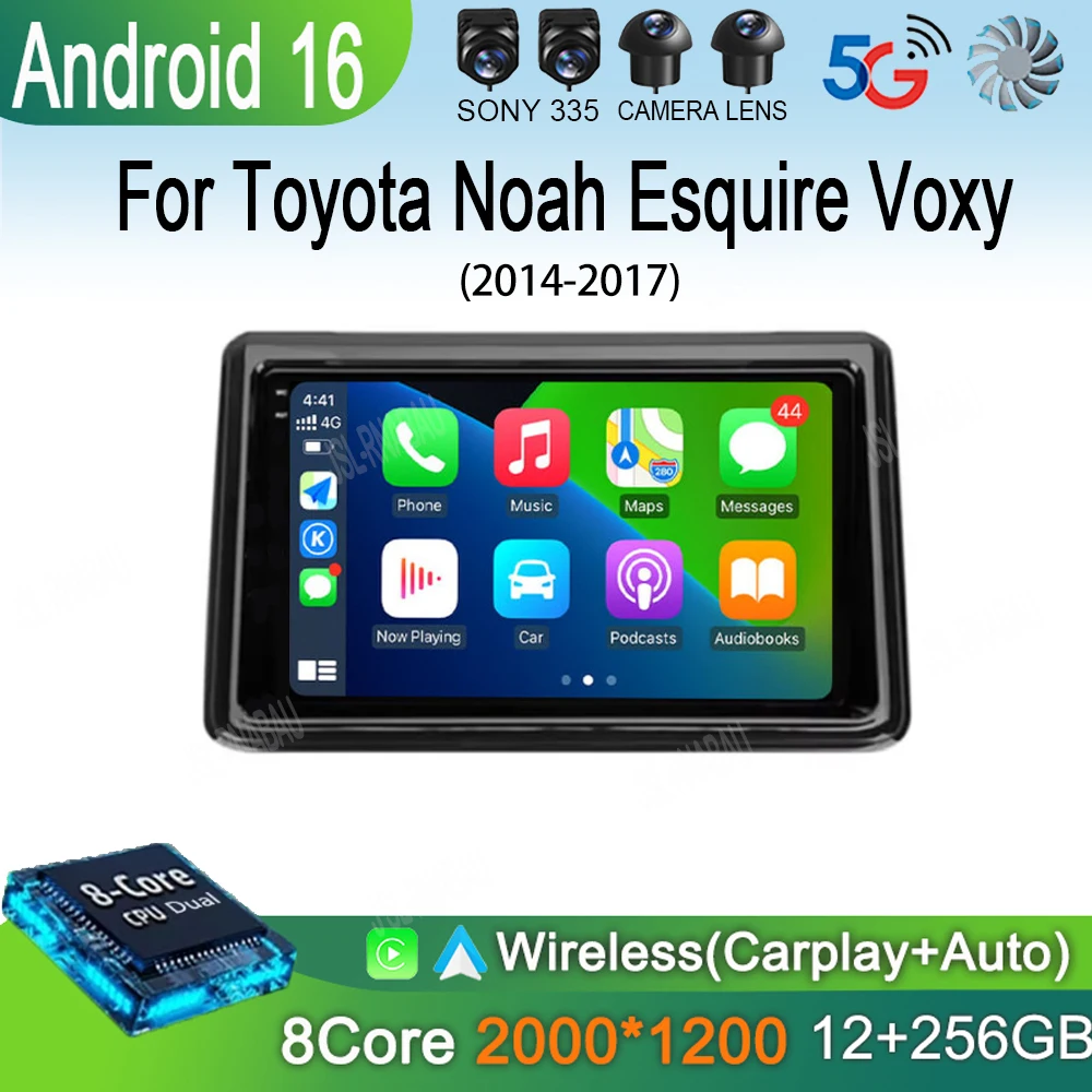 Android 16 2din Auto For Toyota Noah Esquire Voxy 2014 2015 2016 2017 Car Radio Multimedia Player GPS Navigation Support Carplay