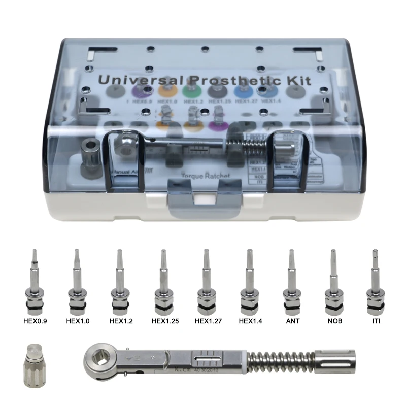 

GREATLH Dental Implant Torque Wrench Kit Dentistry Stainless Steel Universal Restoration Tools Kit Dentist Tools Supply