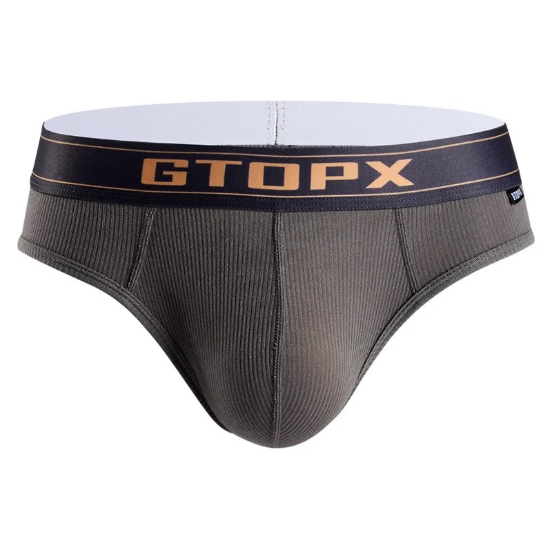 GTOPX MAN Men\'s Briefs Low Waist Summer U Convex Panties Threaded Skinny U Convex Underwear High Elastic Sports Bikini Lingerie