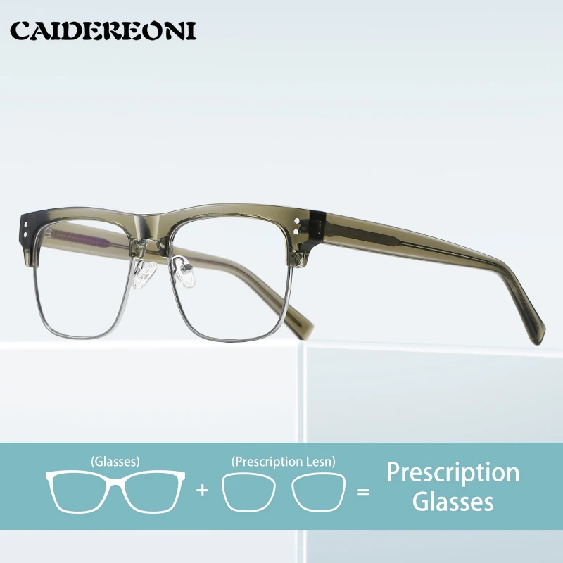 CAIDERONI Simple Business Fashion Large Frame Design Square Anti-blue Light Computer Glasses Customized Eyewear Optical PFD2203