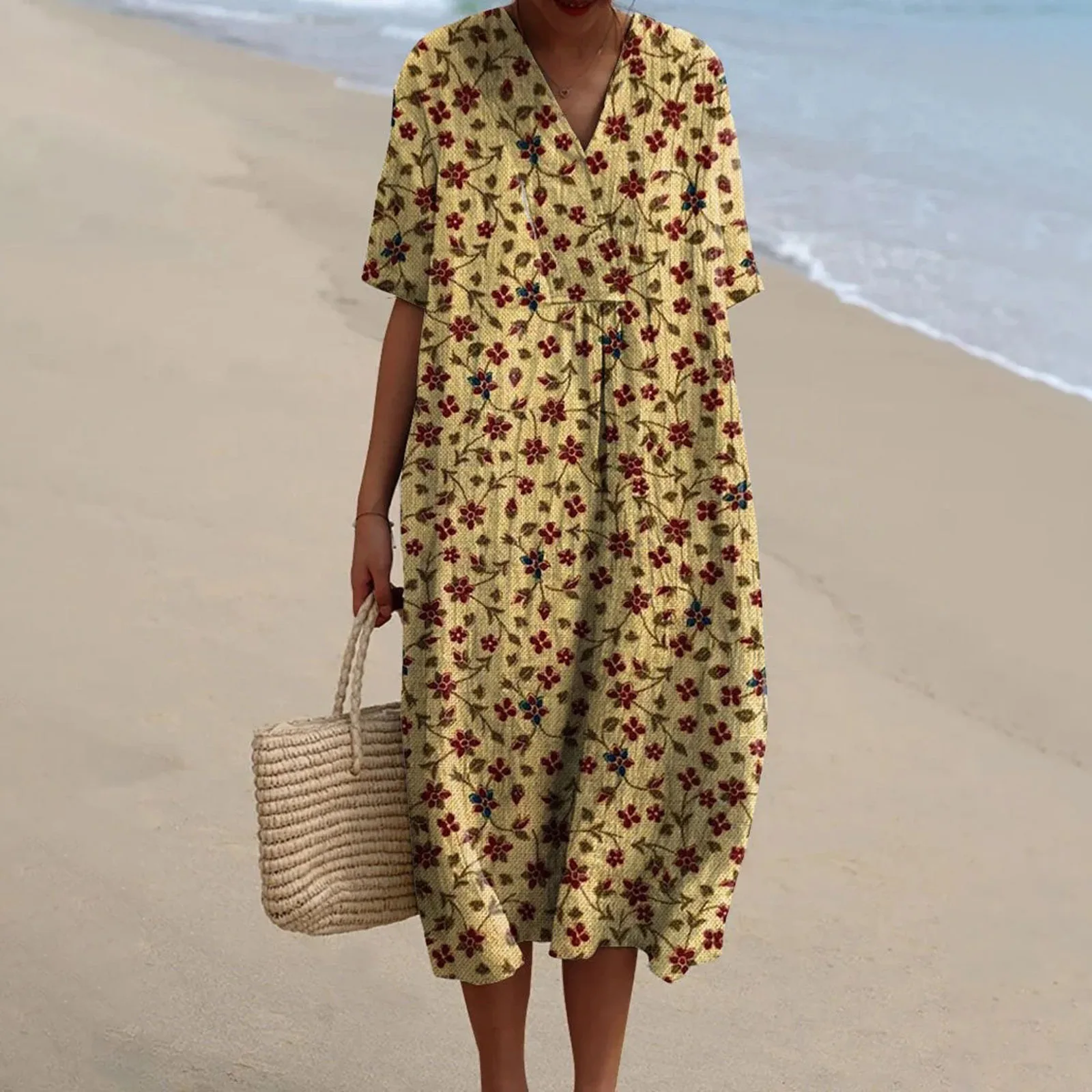 Plus Size Damskie koszule z długim rękawem Sukienka New Leaf 3d Printed Shirt Dress Eleganckie koszule rekreacyjne z kołnierzykiem z klapami Letnie kamizelki