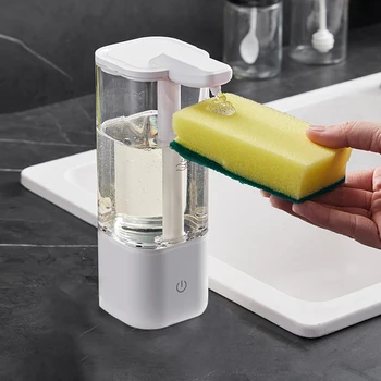 주방용 자동 액체 비누 디펜서, USB 충전식 무터치 핸드 대용량 세제, 욕실 디펜서, 550 ml, 400ml 