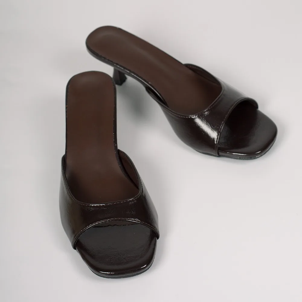 2026 New Women Open Toe High Heel Slippers Fashion  Dress Shoes Summer Stripper Mules Slides Zapatos De Mujer