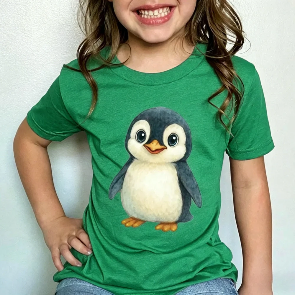 Funny Baby Penguin Kids Shirt Penguin Lover Cute Animal Lover Gift Tee Penguin Cartoon Child Tshirt Cute Cartoon Animal Kids Tee