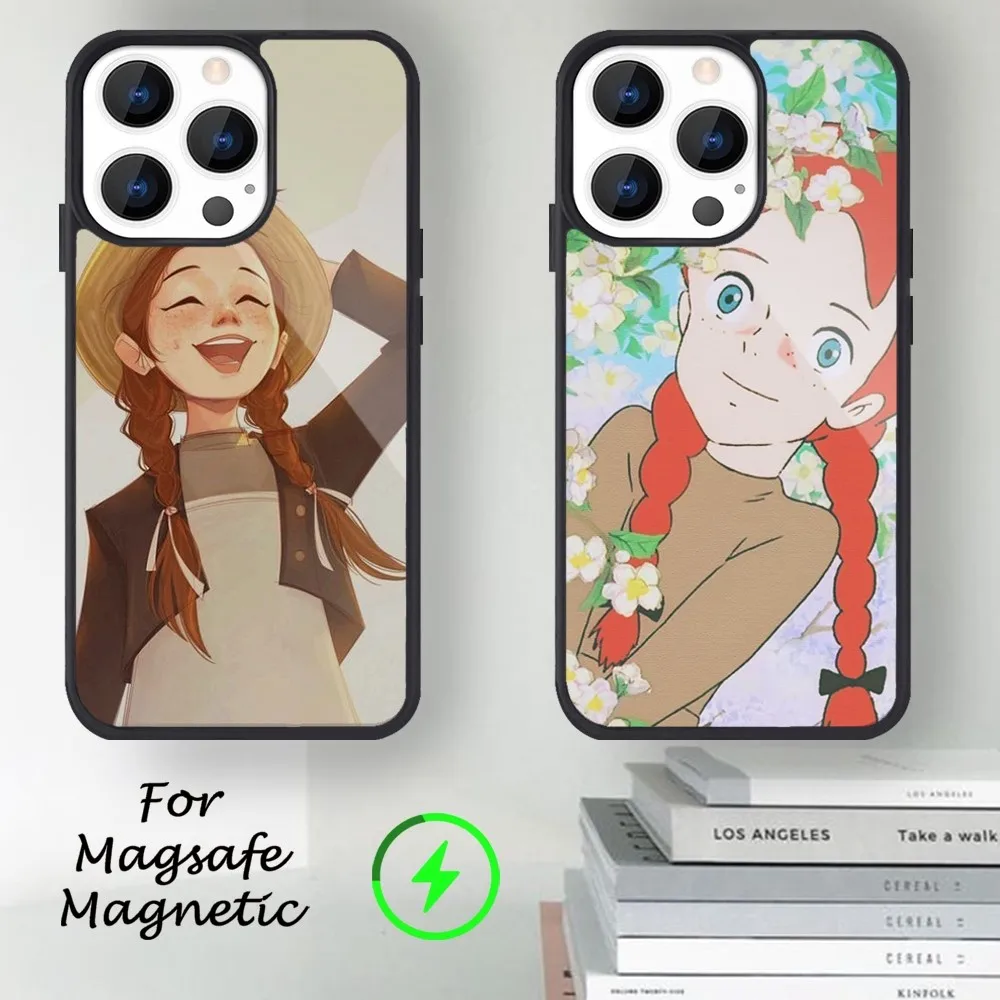 A-Anne of Green Gables Anne Shirley Phone Case For iPhone 14 13 12 11 15 Pro Max Magsafe Magnetic