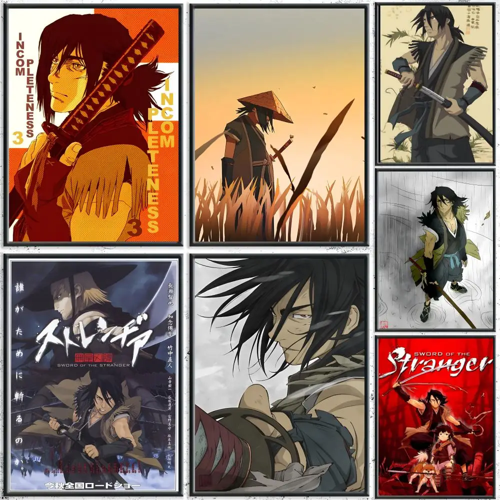 Póster de anime Sword of the Stranger, arte de pared autoadhesivo impermeable HD, uso en múltiples escenas, selección de mejores regalos