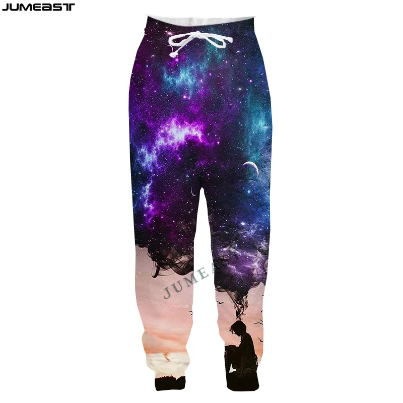 Jumeast Men Women 3D Oversized Male Female  Smoking Person Blow Up Casual Long Pants Sport Pullover Length Sweatpants Trousers