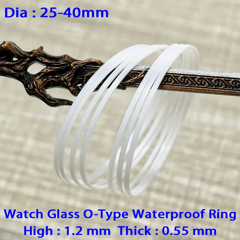 2/5PCS Watch Glass Waterproof Gaskets Dia 25-40mm O-Ring High 1.2MM Thick 0.55MM Watch Glass Waterproof Gasket Ring Replace Part