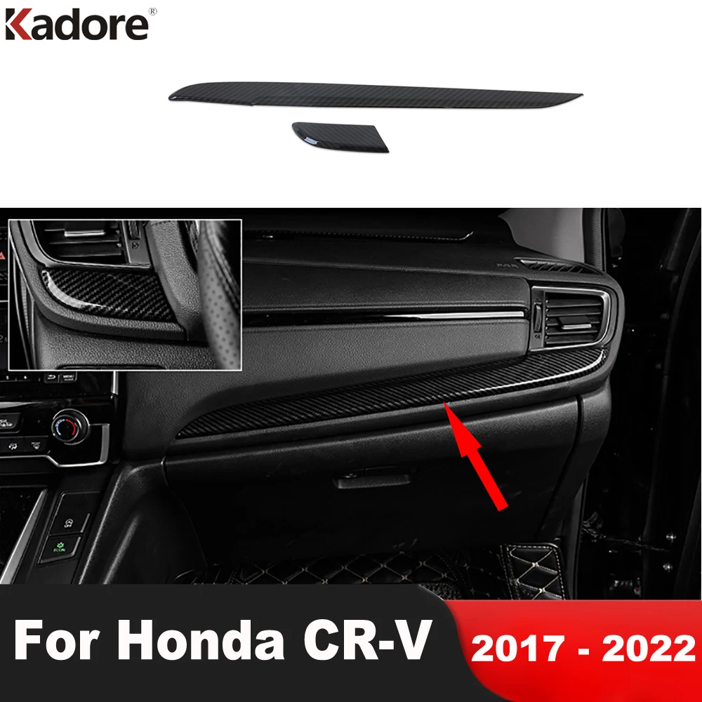 

For Honda CRV CR-V 2017 2018 2019 2020 2021 2022 Carbon Fiber Car Center Console Dashboard Panel Cover Trim Interior Accessories
