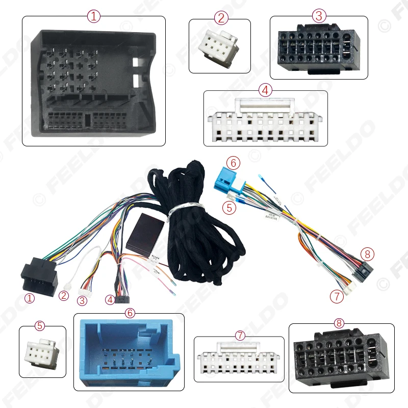 FEELDO Car 6m Extension Wiring Harness CANbus For BMW E39/E46/E53 Equipped With Original Navigation Head Unit Or DSP Amplifier