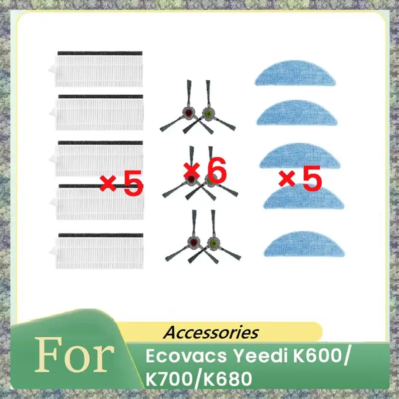 

WON 16 Pcs For Ecovacs Yeedi K600/K700/K680 Sweeping Robot Accessories Cleaner Parts Replacement