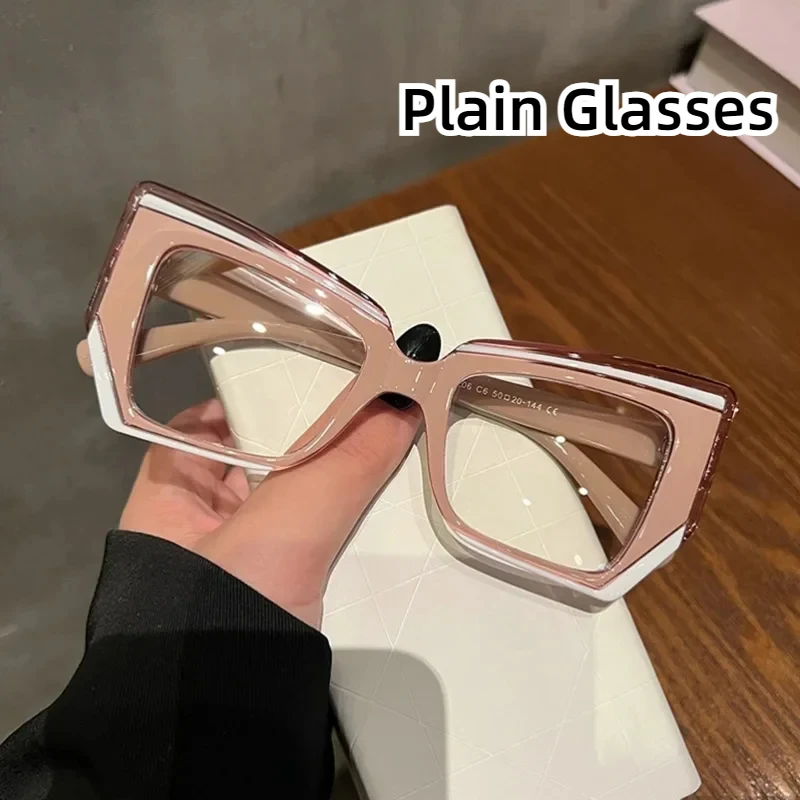 

Cat Eye Anti Blue Light Glasses Women Trendy Polygonal Vintage Luxury Design Eyeglasses Ladies Fashion Irregular Square Eyewear