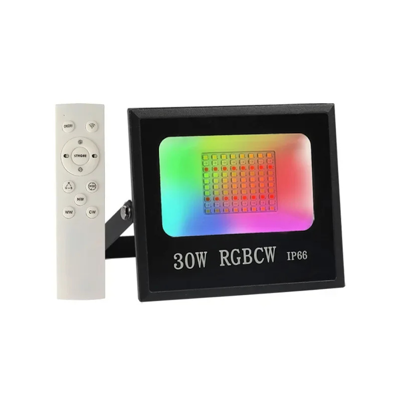 Bluetooth Rgbcw Kleur Schijnwerper 30w 50W Smart Graffiti App Vijfweg Afstandsbediening Kleurrijk Water Buiten Schijnwerper Led