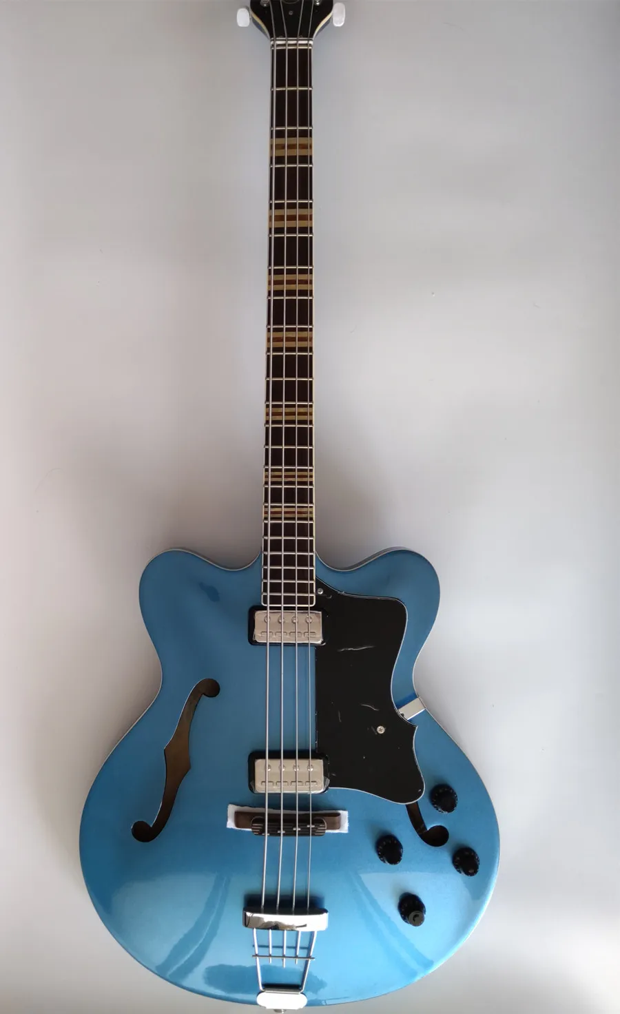 Electric Guitar Bass 4-string semi hollow body blue Ocean HCT-500/7-TR Contemporary Verythin Bass Guitar