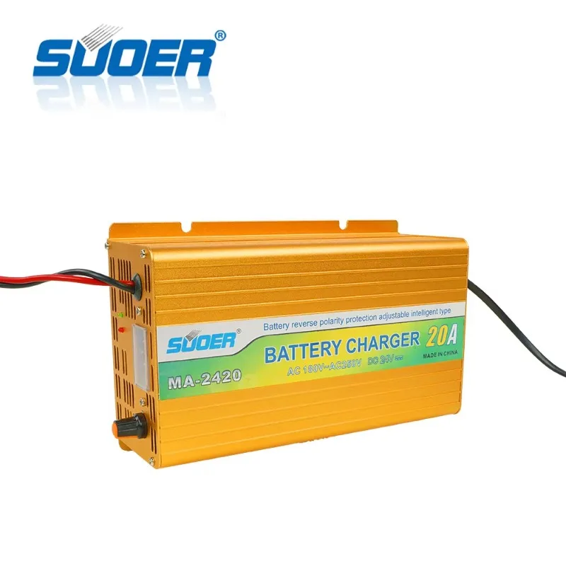 

Suoer Factory Price 24V 20A AGM/GEL 3-phase Intelligent Charger Smart Battery Charger