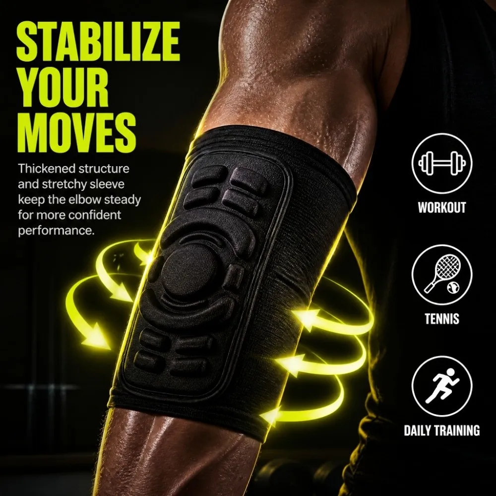2pcs Breathable Elbow Pad Padded Shock Absorption Elbow Brace High Density Foam Sports Protective Gear