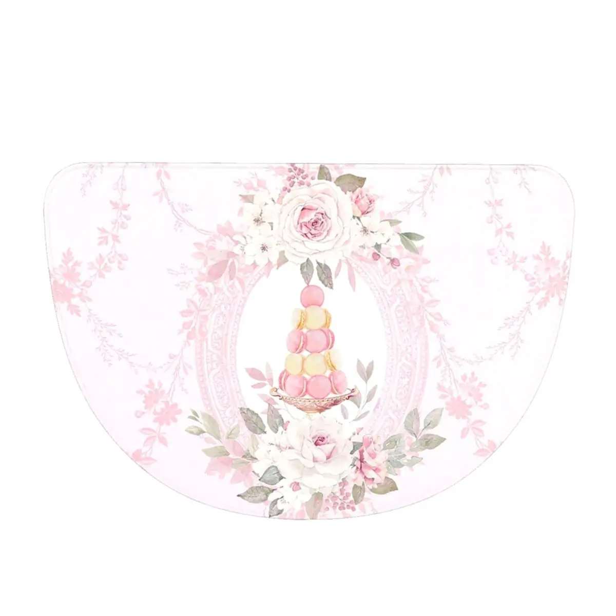 Marie Antoinette Afternoon Tea In French Paris Soft Flannel Half Round Doormat Non Slip Bathroom Mat Absorbent Floor Carpet