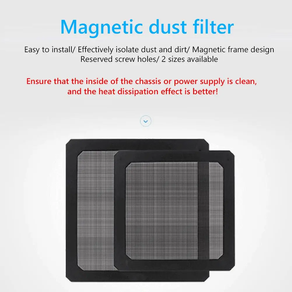

8-14cm Magnetic Frame Dust Filter Dustproof Mesh Cover Net Guard with Hole Computer Accessories PC Case Filter Net