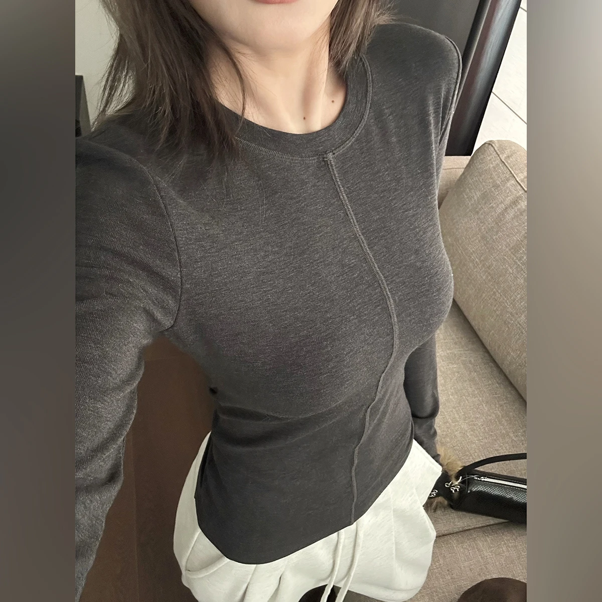 

Женский облегающий вязаный свитер Zeng Yueban с длинным рукавом, базовый слой из бамбукового трикотажа, зимний топ