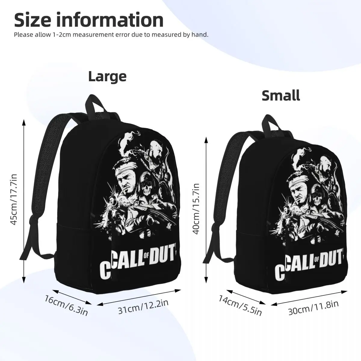 Warzone-mochila moderna para Gamer para hombre y mujer, bolso de hombro para ordenador portátil, trabajo escolar, fantasma