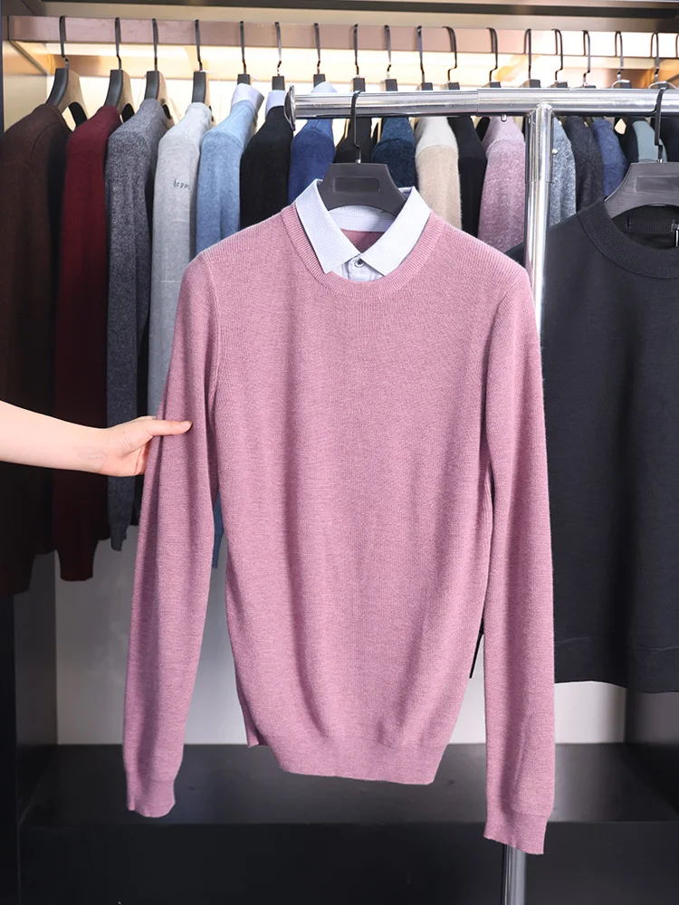 

Мужская трикотажная рубашка Homesick с длинным рукавом, двойным воротником, приталенного кроя, имитация двухслойности, весна-осень, модная повседневная одежда