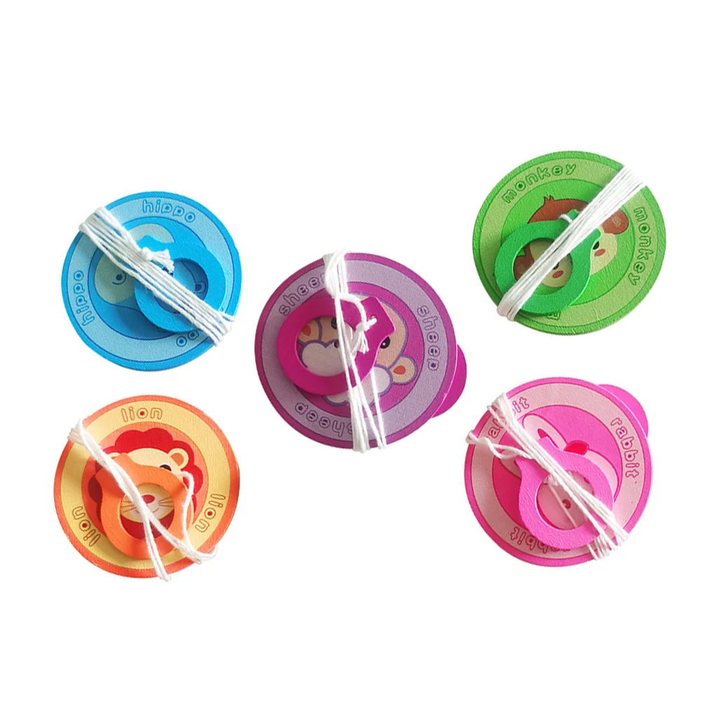 5pcs 당기는 와이어 나무 밝은 색상 어린이 교육 장난감 페그 탑 장난감 공 작은 크기 쉬운 저장 환경