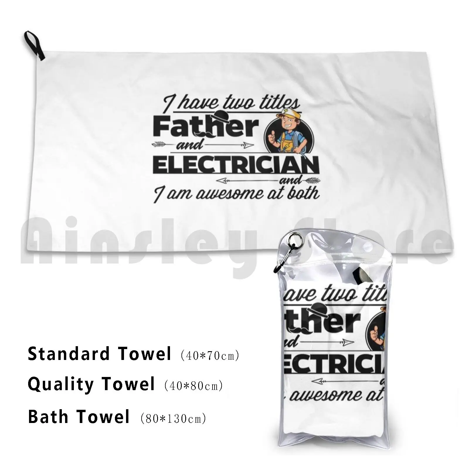 Proud Electrician Elektriker-And Father Vater Beach Towel Quick Dry Quality Towel D0010174b Electrician Job High