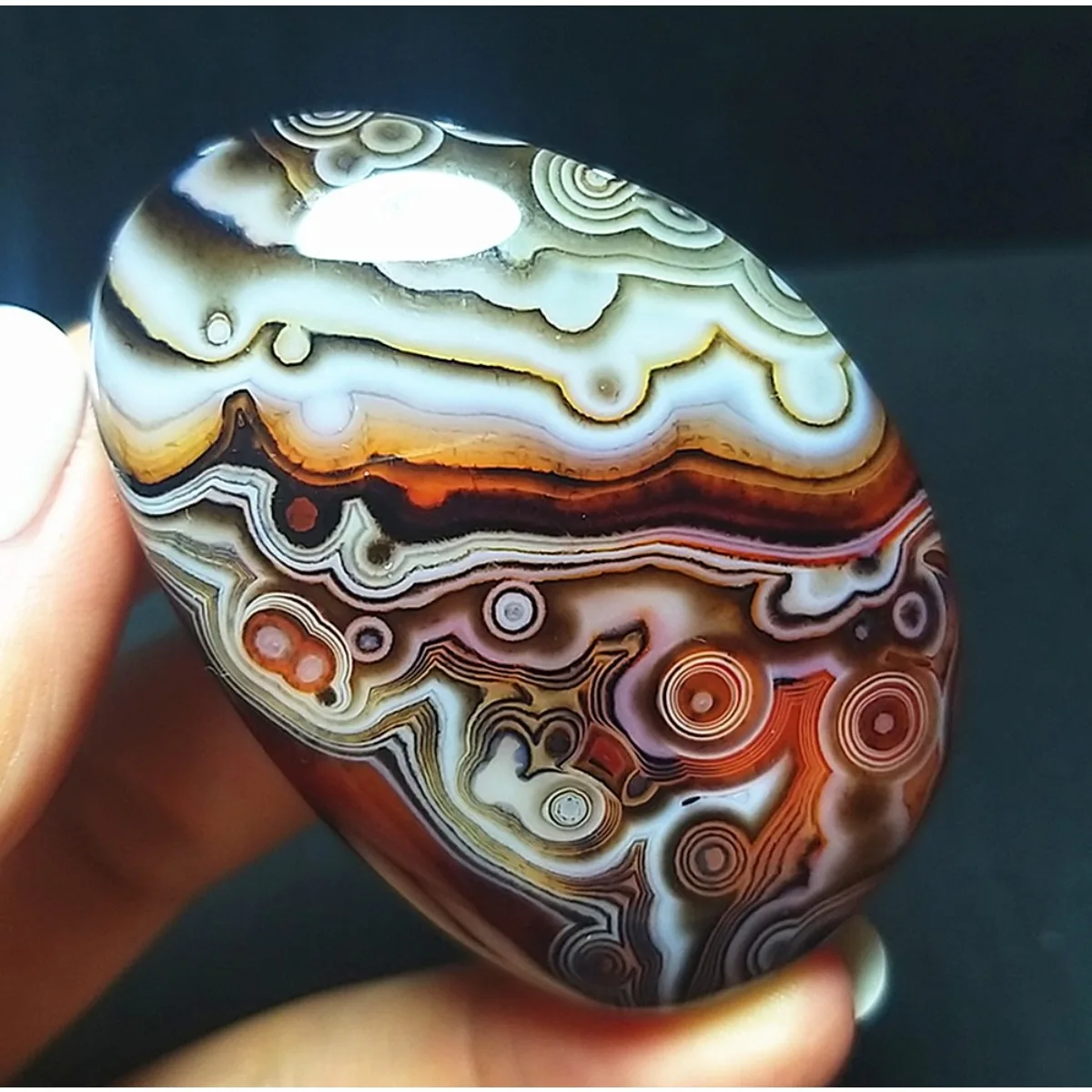 Banded Agate Loose Gemstone, Multi Color, Polished Tumbled, Desk Decor, Natural Stone, Crystal Collection, Table Display