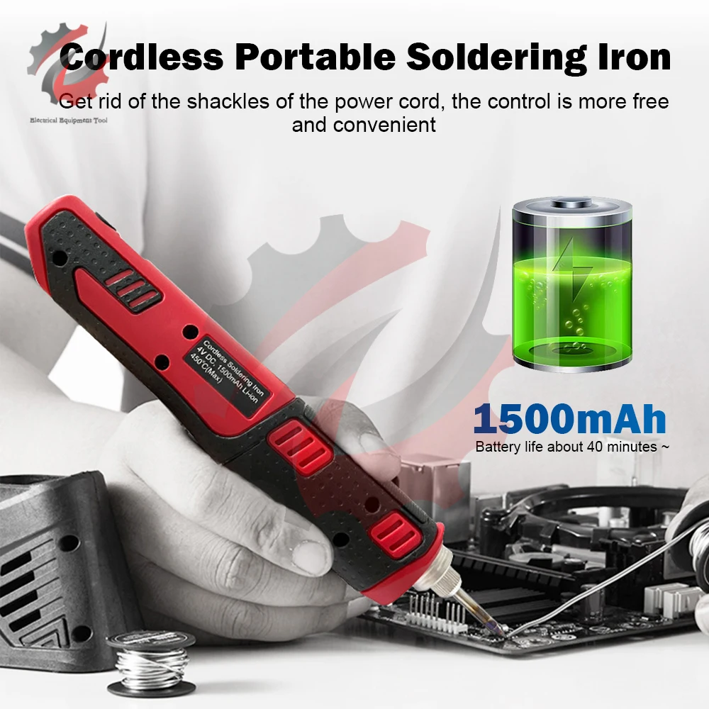 Type-C USB Portable Electric Soldering Iron Set Cordless Welding Machine 1500mAH Lithium Battery Rechargeable Tin Welder 3.7V 8W